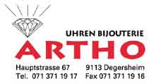 Artho Uhren Bijouterie GmbH, 9113 Degersheim.