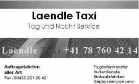 A.H. Laendle Taxi  Das Taxi
imFrstentumLiechtenstein