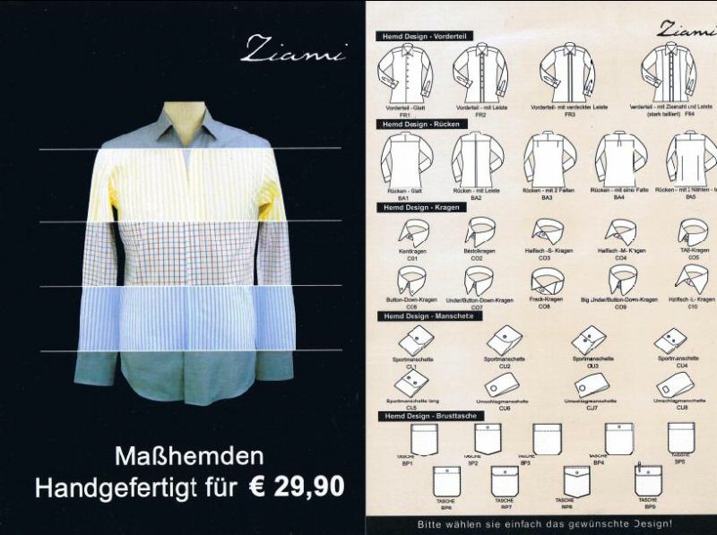 Das Masshemd 29,90 und Massanzug 99 Euro -Handgefertigt! suche Lizenzpartner in der Schweiz 